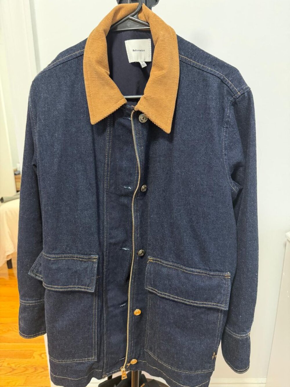 Reformation Archer Denim Jacket — Ondine, Size S - Picture 2 of 4